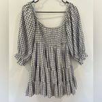 MABLE Gingham Smocked Dress sz Small Cottagecore Blue Photo 3