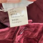 Reformation Rebecca pants fitted slim skinny leg velvet velour red burgundy 28 Photo 5