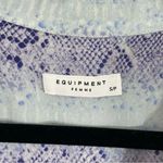 Equipment  Silk Snakeskin Print Shirtdress‎ Button Up Shift Dress Size SMALL Blue Photo 4