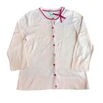 Christopher & Banks Size M Bow Accent Cardigan Sweater Pink Coquette Preppy Photo 3