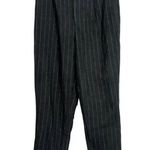 ZARA  Wool Blend Pin Striped Hi Rise Trouser Pants Pockets Buttons S Grey #3638 Photo 12