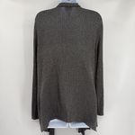 Chico's Ribbed Shimmery Womens Sweater Cardigan Sz XL Holiday Glam Metallic Open Photo 3