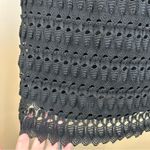 Chelsea and Violet Black Crochet Lace Knit Sweater Boho Dress M Photo 4