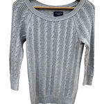 American Eagle  Outfitters Women's Small Gray Crew‎ Neck  3/4 Sleeve Sweater Photo 0
