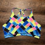 FILA  Colorful Geometric Blue/Pink/Yellow Sports Bra Women’s Size XL Photo 0