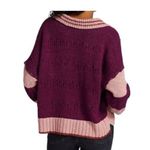 Free People ✨ Pembrook Sz Medium Sweater in Moody Pink Combo Striped Cotton✨ Photo 2