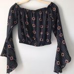 These Three Boutique Boho Off The Shoulder Bell Sleeve Blouse Photo 0