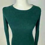 EXPRESS  Green Ribbed Scoop Neck Sweater Size XS Photo 1