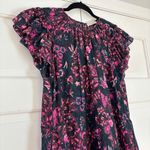 Ulla Johnson Arlene Midi Dress Midnight Floral Navy Pink Size 8 Cinchable Waist Photo 10
