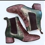 Maliparmi Women’s Brown Green Suede Boots Size 7 Italy Low Heel Ankle Booties Photo 1