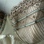 Flora Nikrooz Flora Cream Lace Accordion Pleat Built-In Bra Babydoll Nightie Camisole XL Photo 7