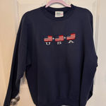 Vintage 90s AMERICAN FLAG SWEATSHIRT unisex navy color Xl Blue Size L Photo 0