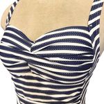 NipTuck Swimsuit One Piece Navy Blue White Stripes Multi Fit Cup 6 Photo 2