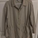 Emanuel Ungaro Beige Jacket Button Front Drawstring Waist Size 14 Tan Photo 0
