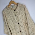 Thomas Keeling Wool Fisherman Sweater Cardigan Sz XL Chunky Hand Knit Photo 3