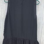 Doe & Rae Black Peplum Lace Sleeveless Blouse Photo 1