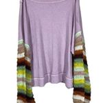 Free People Cha Cha Brushed Knit Stripe Balloon Sleeve Top Photo 2