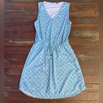 Cabana Life Geometric UPF 50+ Elastic Drawstring Waist Vacation Dress Sz L 💚🍄 Blue Size L Photo 5