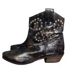 J. Renee Larch Leather Ankle Boots Copper Brown Studded Zip Heel Bootie Size 8.5 Photo 1