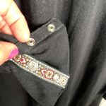 Able Clothing Knit Dress Hoodie Black Long Embroidered Cuffs Button W Photo 2