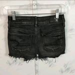 American Eagle Black Midi Jean Shorts Photo 3