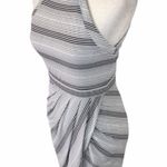 Bar III Faux wrap black white dress, striped sleeveless medium halter neck by Photo 5