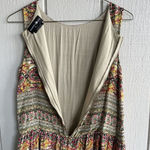 Hemant & Nandita Beaded Drop Waist Shift Mini Dress in Multicolor Size 4 Tan Photo 5