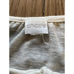 Chico's Lace Crochet Front Top Size 2 Tropical All Over Print 3/4 Sleeve Photo 3