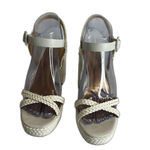 Raye  ladies white rope platform heels with straps size 7.5 Photo 2