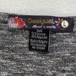 Desigual Graphic T-Shirt Floral Print 3/4 Sleeve Top Heather Gray L Photo 4