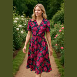 Vintage Floral Dress Rose Garden Size 8 Photo 1