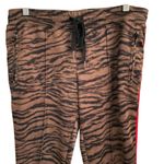 Pam & Gela Women's M H19 tiger cigarette track pant brown striped print joggers Photo 4
