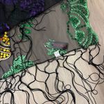 Mardi Gras Themed Black Scarf with Colorful Sequins NWT Photo 1