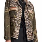 ALL SAINTS Finch Camo Leopard Camouflage Green Jacket Size M Photo 0
