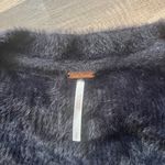 Free People Black Cropped Fuzzy Pullover Moonbeam Sweater, Small petite Photo 4