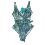 MELISSA ODABASH Blue Belize Plunge Belted 1 Photo 2