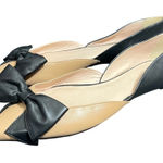 Kate Spade  New York Nude Black Bow Pointed Toe Flats‎ Womens Size 9.5 Leather Photo 0