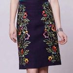 Moulinette Soeurs Anthropologie Clematis Skirt Floral Embroidered Linen Size 6 Photo 0
