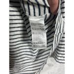 Chico's  Top 2 Large White Black Striped 100% Linen Gold Button Up Back Photo 7