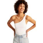 Abercrombie & Fitch Soft Collection White One Shoulder Bodysuit Size M Photo 0