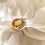 18K Chunky Croissant Gold Statement Ring Photo 8