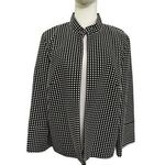 Josephine Black White Dot Print Collared Crop Jacket Size 12 EUC Photo 0