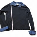 Vintage Denim Trimmed Black Sweater Size L Photo 7