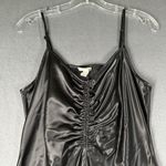 A New Day S Black Satin Spaghetti Strap V-Neck Slip Dress Midi Sexy Sleek Photo 1