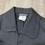 My Michelle 2000s Y2k‎ Black Floral Embroidered Collared Button Vest Womens Size Medium Photo 1