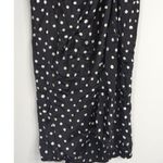 ZARA  Black & White Polka Dot Midi Long Skirt Women's Large Satin Ruched Bloggers Photo 3