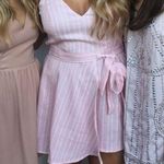 Forever 21 Pink and White Striped Romper Dress Photo 7