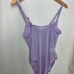 Lavender Lace Bodysuit sheer back underwire bra adjustable straps Small NWOT Purple Photo 3