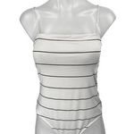 H&M White Black Sleeveless Striped Square Cami Camisole Tank Bodysuit Top Size S Photo 0