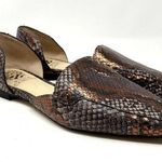 Vince Camuto Brown Copper Snakeskin Print Kordie D'orsay Leather Loafers 6.5 Photo 0